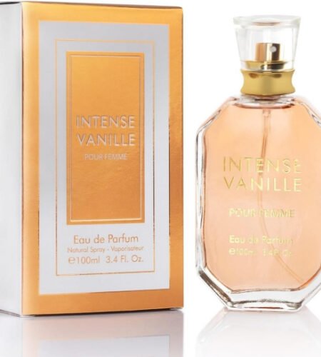 Intense Vanille Perfume for Women — a long-lasting, sweet vanilla fragrance blended with florals and warm woods. Perfect for gifting.